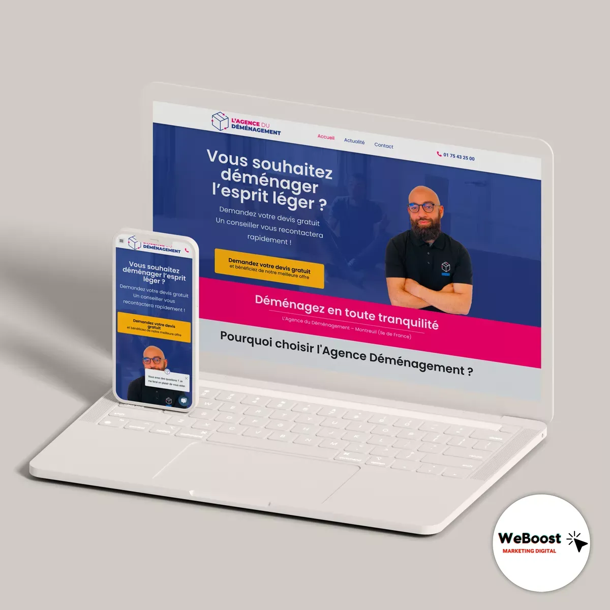 Aperçu du site réalisé pour L'Agence Déménagement