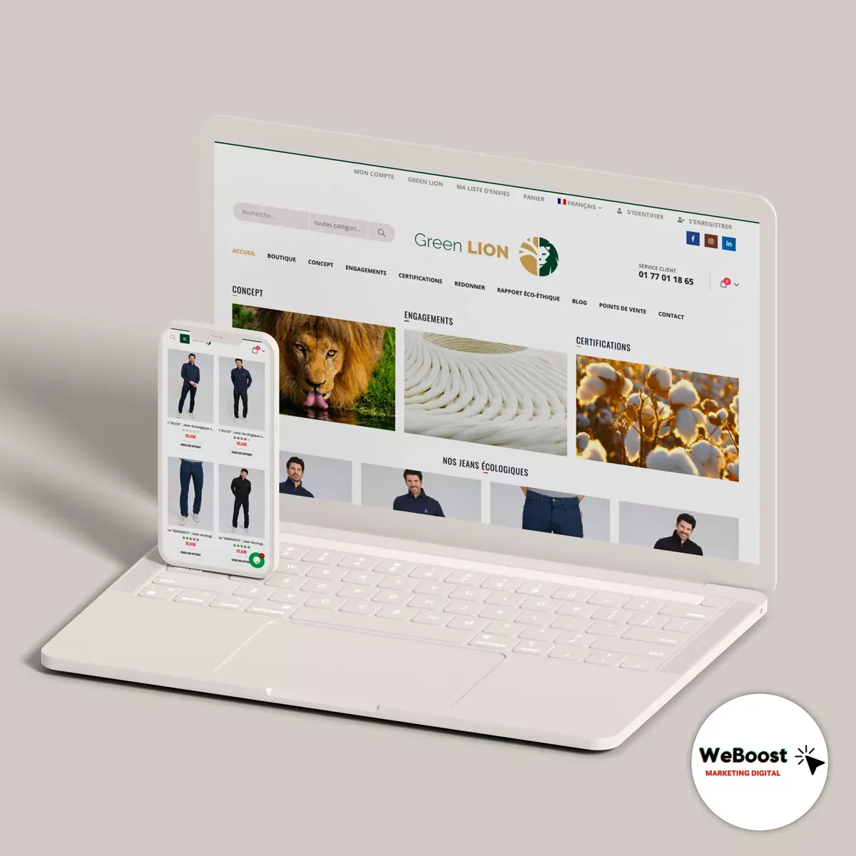 Aperçu du site réalisé pour Green Lion