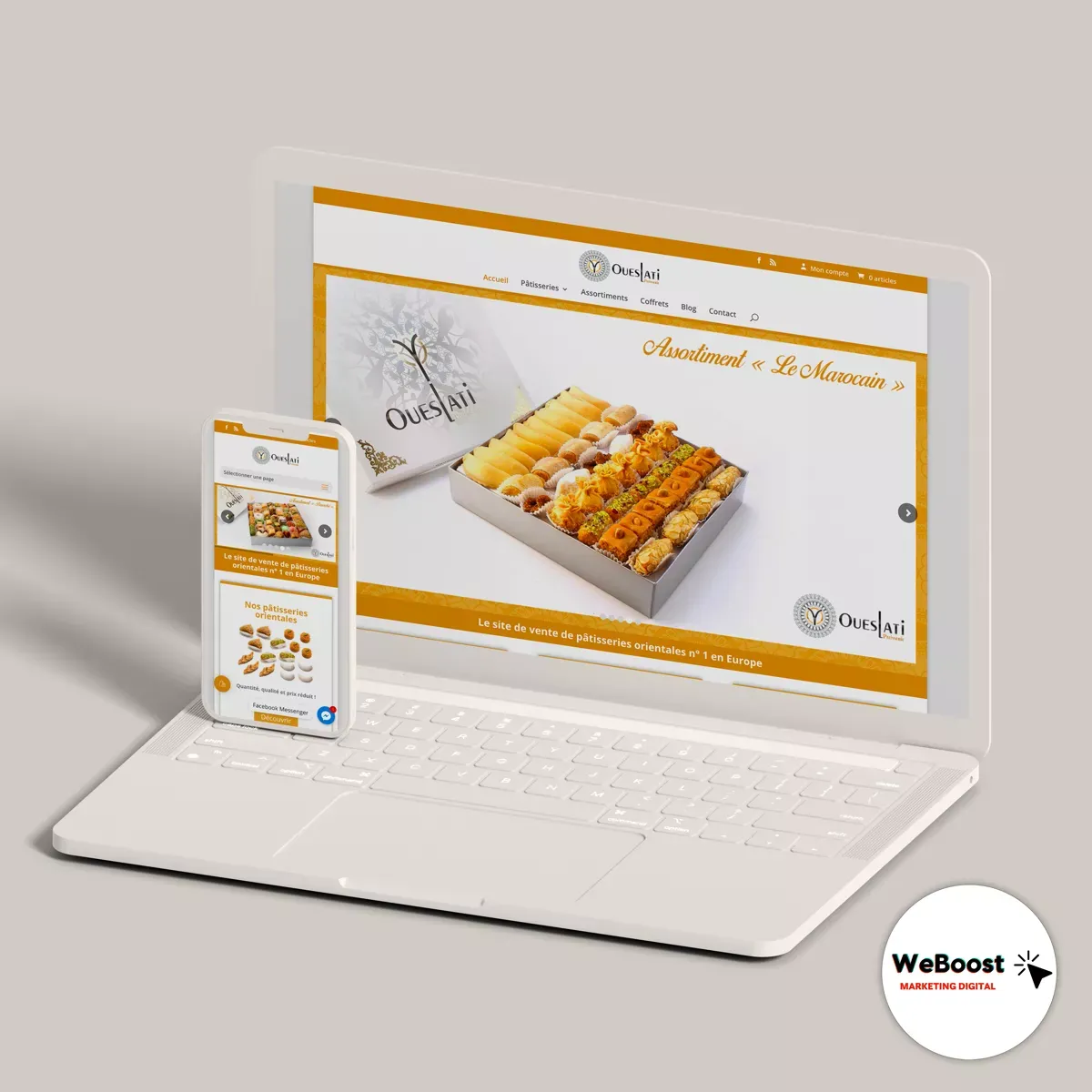 Aperçu du site réalisé pour Pâtisserie Oueslati