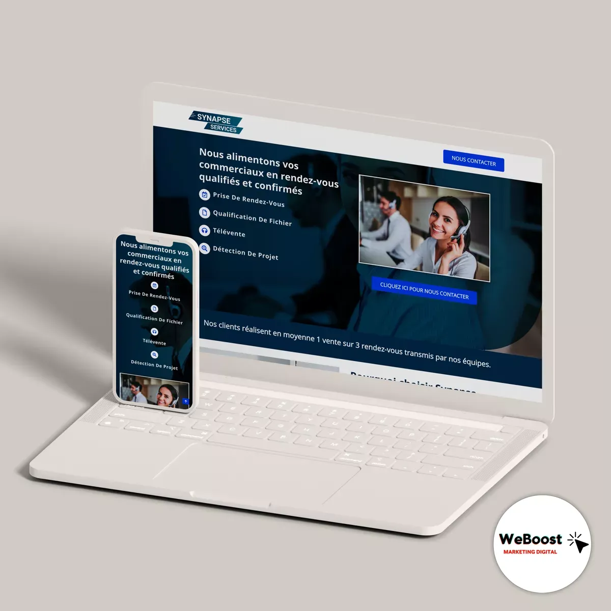 Aperçu du site réalisé pour Synapse