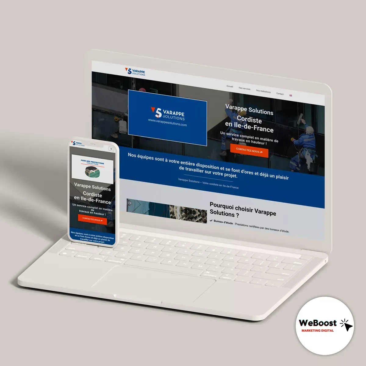 Aperçu du site réalisé pour Varappe Solutions